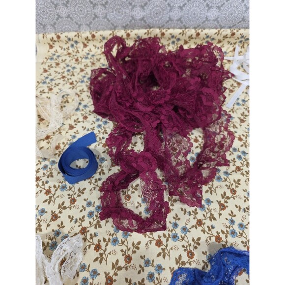Lot of Assorted Lace & Ribbon Edging Trims – Various Colors & Styles - Picture 5 of 9